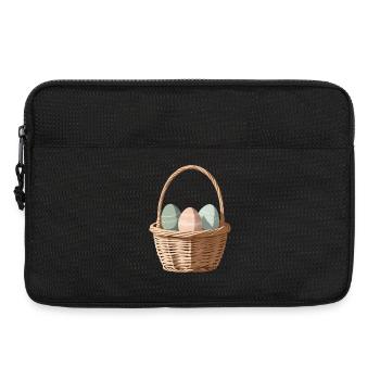 Œufs pastel dans un panier - Sacoche pour ordinateur portable 13 pouces - noir - Devant