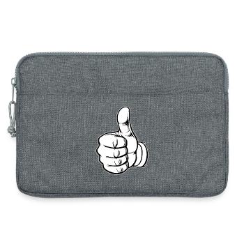 OK, icône de main pouce levée - Sacoche pour ordinateur portable 13 pouces - gris chiné - Devant