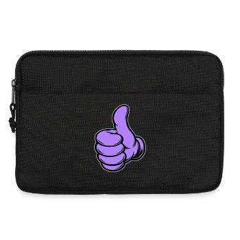 OK Icône de main pouce levé de la bande dessinée Violet - Sacoche pour ordinateur portable 13 pouces - noir - Devant