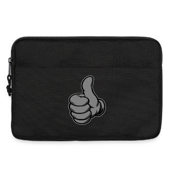 OK Comic Thumbs Up Hand Icon Grey - Laptop bag 13" - black - Front