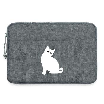 Katze Silhouette – Geschenk für Katzenliebhaber  - Laptoptasche 13" - Grau meliert - Vorne
