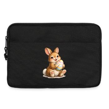 Häschen mit Osterei Illustration - Laptoptasche 13" - Schwarz - Vorne