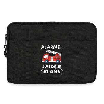 10 Year Old Fire Truck, Boy Birthday - Laptop bag 13" - black - Front
