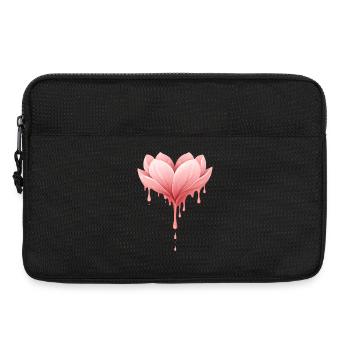 Illustration de fleur de lotus avec gouttes - Sacoche pour ordinateur portable 13 pouces - noir - Devant