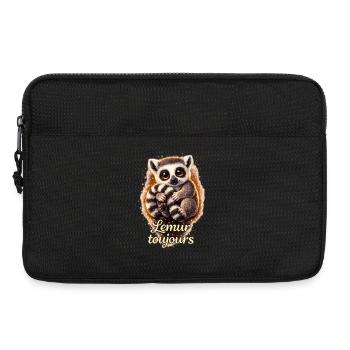 Lemur Toujours Mega cutes Shirt - Laptoptasche 13" - Schwarz - Vorne