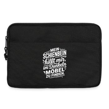 Schienbein trifft Möbel Humor Spruch - Laptoptasche 13" - Schwarz - Vorne