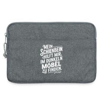 Mein Schienbein hilft Möbel im Dunkeln - Laptoptasche 13" - Grau meliert - Vorne