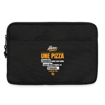 Une pizza ronde dans une boîte carrée = art - Sacoche pour ordinateur portable 13 pouces - noir - Devant