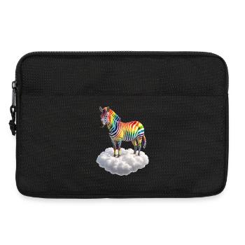 Zèbre arc-en-ciel sur nuage Animal fantastique - Sacoche pour ordinateur portable 13 pouces - noir - Devant