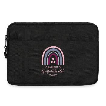 Große Schwester 2027 Boho Regenbogen - Laptoptasche 13" - Schwarz - Vorne