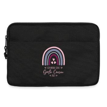 Ich werde eine Große Cousine 2027 Regenbogen  - Laptoptasche 13" - Schwarz - Vorne