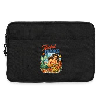 Sirène rétro : Accro aux livres Design de pin-up - Sacoche pour ordinateur portable 13 pouces - noir - Devant