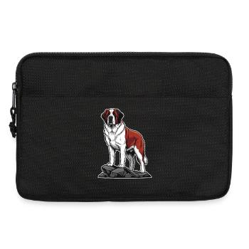 Chien Saint-Bernard sur Rocher Portrait Sauveteur - Sacoche pour ordinateur portable 13 pouces - noir - Devant