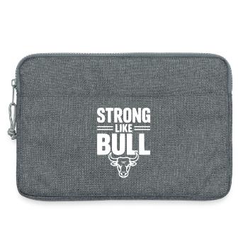 Strong Like Bull - Laptop bag 13" - heather grey - Front