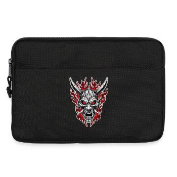 Masque Oni Enfer Portrait Rouge Noir - Sacoche pour ordinateur portable 13 pouces - noir - Devant