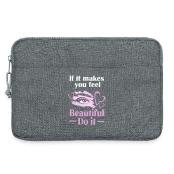 Make-up Cosmetics Beautician Microblading - Laptop bag 13" - heather grey - Front
