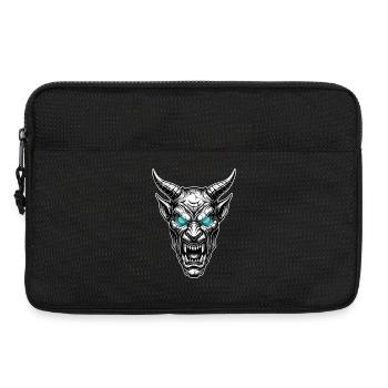 Gehörnter Dämon Gotische Totem, Eisblaue Augen - Laptoptasche 13" - Schwarz - Vorne