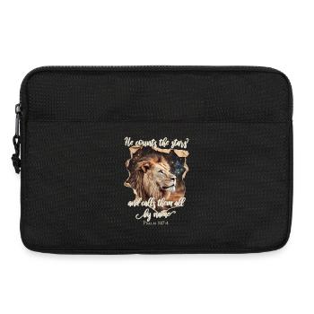 Leo Bible Verse Christian - Laptop bag 13" - black - Front