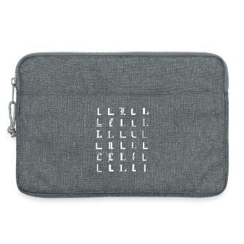 Glyphes L : portraits de polices variées - Sacoche pour ordinateur portable 13 pouces - gris chiné - Devant