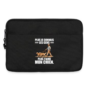 Je mehr ich meinen Hund liebe: Humor und Leidenschaft - Laptoptasche 13" - Schwarz - Vorne