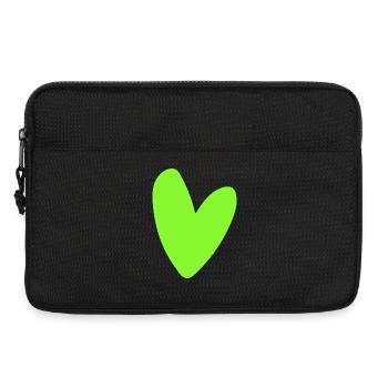 Neon-Grünes Herz-Icon Minimal retro style - Laptoptasche 13" - Schwarz - Vorne