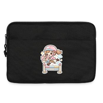Kawaii Pony Sprung Hindernis - Laptoptasche 13" - Schwarz - Vorne