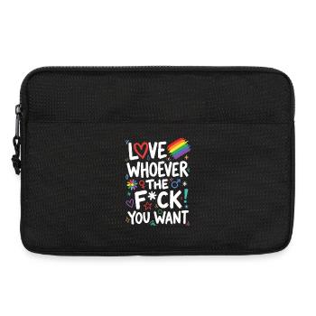 Mois de la Fierté LGBT - Aimez qui vous voulez, de personne - Sacoche pour ordinateur portable 13 pouces - noir - Devant