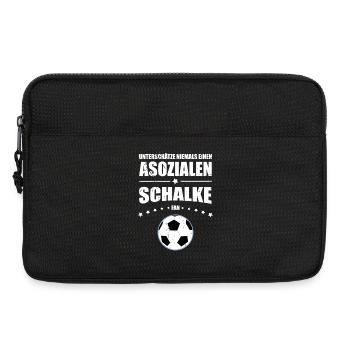 Asozialer Schalke Fan | Vintage Retro Edition - Laptoptasche 13" - Schwarz - Vorne