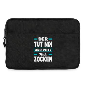 Der Tut Nix Der Will Nur Zocken Lustiger Gamer - Laptoptasche 13" - Schwarz - Vorne