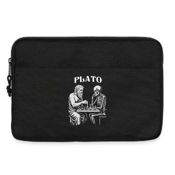 Plato and Skeleton playing Chess - Laptop bag 13" - black - Front