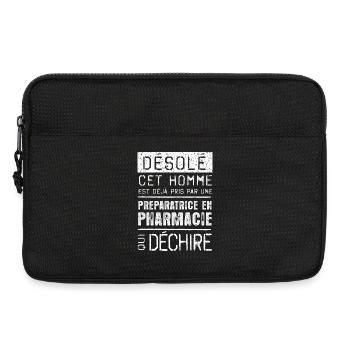 Desole Cet Homme Est Deja Pris Par Une Preparat... - Sacoche pour ordinateur portable 13 pouces - noir - Devant