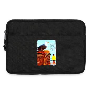 Möwe Wattvogel am Strand - Laptoptasche 13" - Schwarz - Vorne