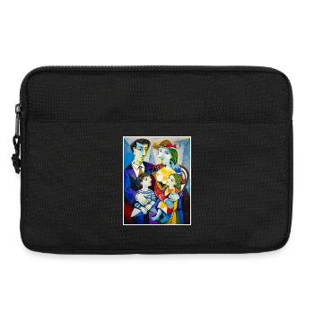 Cubist family in bright colors - Laptop bag 13" - black - Front