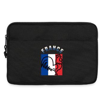 Hahn und Trikolore: Art Frankreich - Laptoptasche 13" - Schwarz - Vorne