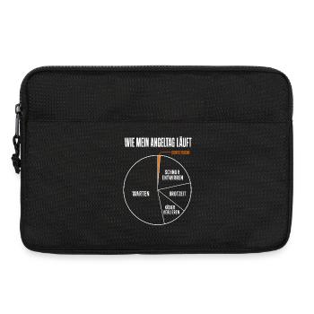 Wie mein Angeltag läuft Lustiges Angler Motiv mit - Laptoptasche 13" - Schwarz - Vorne