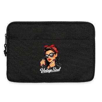 Vintage Soul – Cool Rockabilly Pin-Up Design - Laptop bag 13" - black - Front