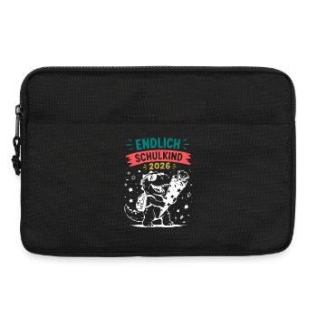 Endlich Schulkind 2026 Dino - Laptoptasche 13" - Schwarz - Vorne