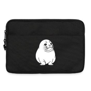 Moppelige Robbe One Line Tiermotiv - Laptoptasche 13" - Schwarz - Vorne