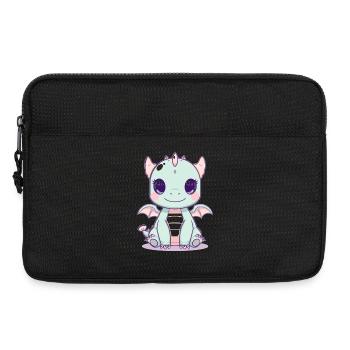 Mint dragon with wings - Laptop bag 13" - black - Front