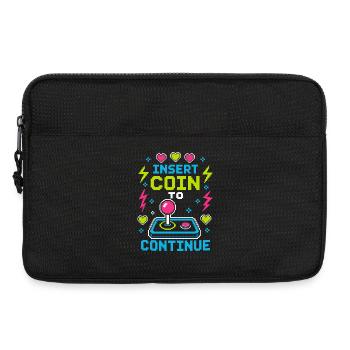 Insérer une pièce pour continuer le rétro gaming - Sacoche pour ordinateur portable 13 pouces - noir - Devant