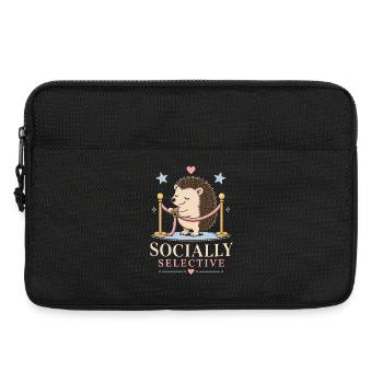 Hérisson socialement sélectif avec de l’humour - Sacoche pour ordinateur portable 13 pouces - noir - Devant