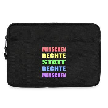 Menschenrechte statt rechte Menschen Links Antifa - Laptoptasche 13" - Schwarz - Vorne
