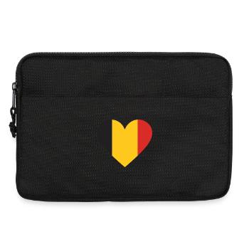 Belgische Herz-Trikolore - Laptoptasche 13" - Schwarz - Vorne