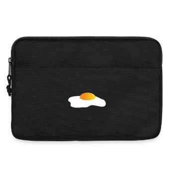 Icône minimale de l’œuf au plat jaune-orange - Sacoche pour ordinateur portable 13 pouces - noir - Devant