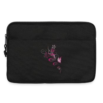 Frühling Blumen Schmetterling Spring Kirschrot - Laptoptasche 13" - Schwarz - Vorne