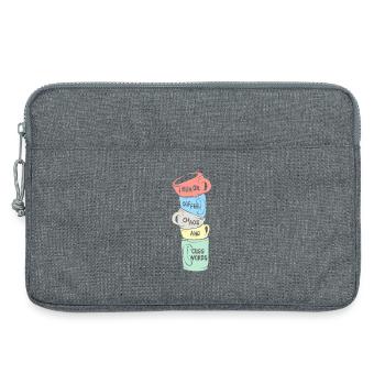 Kaffee - Laptoptasche 13" - Grau meliert - Vorne