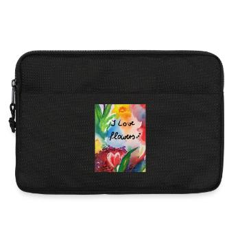EG Fleurs I love flowers I Tulipes I Cadeau - Sacoche pour ordinateur portable 13 pouces - noir - Devant