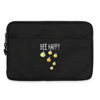 Bee Happy - Biene - Bienen - Hummel - Geschenk - Laptoptasche 13" - Schwarz - Vorne