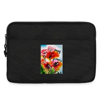 EG Fleurs I Coquelicots I Fleurs de pavot - Sacoche pour ordinateur portable 13 pouces - noir - Devant