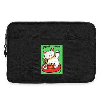 EG cat I tier I waving cat I lucky charm - Laptop bag 13" - black - Front